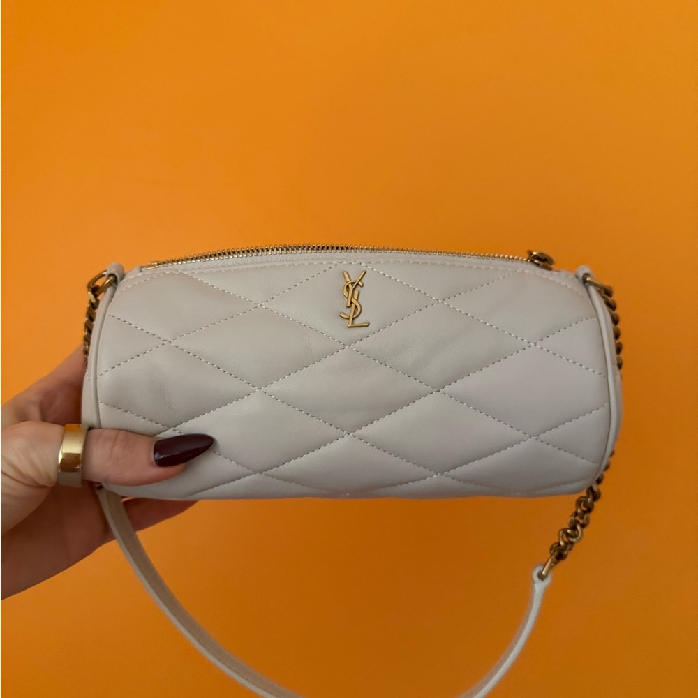 Yves Saint Laurent Quilted Cream Shoulder Bag